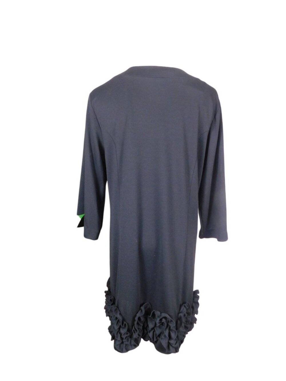 Appraisal Black Ruffle Hem Button-Front Coat Medium 3/4 Sleeve Polyester Blend - Picture 5 of 11